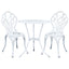 Gardeon 3PC Outdoor Setting Bistro Set Chairs Table Cast Aluminum Patio Furniture Tulip White