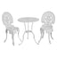 Gardeon 3PC Patio Furniture Outdoor Bistro Set Dining Chairs Aluminium White