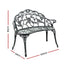 Gardeon Outdoor Garden Bench Seat 100cm Cast Aluminium Patio Chair Vintage Green