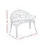 Gardeon Outdoor Garden Bench Seat 100cm Cast Aluminium Outdoor Patio Chair Vintage White
