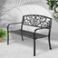 Gardeon Outdoor Garden Bench Seat Steel Outdoor Furniture 3 Seater Park Black