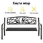 Gardeon Outdoor Bench Seat Garden Steel Outdoor Furniture 3 Seater Park Black