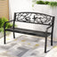 Gardeon Outdoor Bench Seat Garden Steel Outdoor Furniture 3 Seater Park Black
