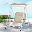 Gardeon Outdoor Swing Chair Garden Lounger Furniture Canopy 2 Seater Beige