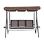 Gardeon Outdoor Swing Chair Garden Chair Canopy Cup Holder 3 Seater Brown