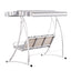Gardeon Outdoor Swing Chair Garden Bench Furniture Canopy 3 Seater White Grey