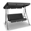 Gardeon Outdoor Swing Chair Garden Chair Bench Furniture Canopy 3 Seater Black