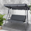Gardeon Outdoor Swing Chair Garden Chair Bench Furniture Canopy 3 Seater Grey