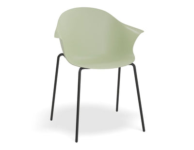 Pebble Armchair Mint Green with Shell Seat - Sled Base with Black Legs