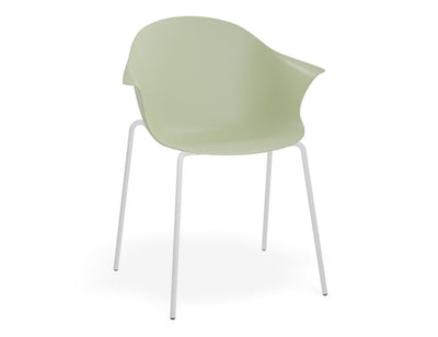 Pebble Armchair Mint Green with Shell Seat - Sled Base with Black Legs