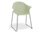 Pebble Armchair Mint Green with Shell Seat - Sled Base with White Legs