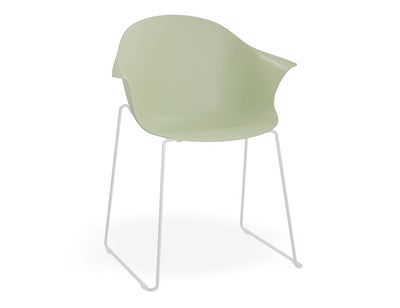 Pebble Armchair Mint Green with Shell Seat - Natural Beechwood Base