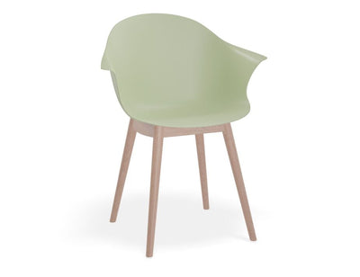 Pebble Armchair Mint Green with Shell Seat - 4 Post Base with Black Legs