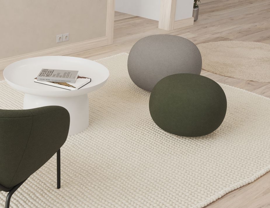 Ronde Pouf in Kelp Green - Small