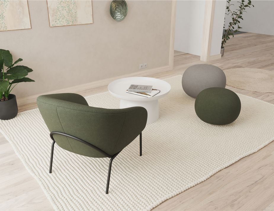 Solace Lounge Chair - Kelp Green - Matt Black Legs