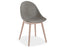 Pebble Chair Grey Upholstered Vintage Seat - Sled Base - Black