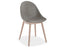 Pebble Chair Grey Upholstered Vintage Seat - Pyramid Fixed Base - Black