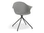 Pebble Armchair Grey with Shell Seat - Sled Base with Black Legs