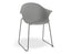 Pebble Armchair Grey with Shell Seat - Pyramid Fixed Base with Castors