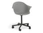 Pebble Armchair Grey with Shell Seat - Sled Base with Black Legs