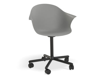 Pebble Armchair Grey with Shell Seat - Swivel Base