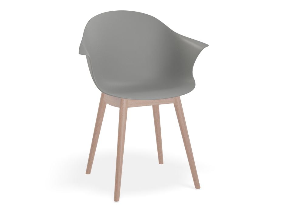 Pebble Armchair Grey with Shell Seat - Swivel Base