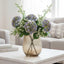 Hydrangea with Leaves 90cm Blue