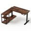 Artiss Electric Standing Desk Adjustable Motorised 120CM L Shaped Rustic Brown