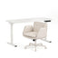 Criss Cross Chair with Wheels & Adjustable Armrests and Electric Standing Desk 140cm with Memory Presets, Ergonomic Cross Legged Chair and Office Desk Set