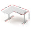 Artiss L-Shape Standing Desk Sit Stand Up Height Adjustable Electric Motorised White