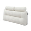Giselle wedge pillow headboard with non-flattening shredded foam core, perfect for dorm reading or sofa lap desk, 330g corduroy cover, side pockets, Double