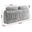 Giselle Wedge Pillow Headboard, Easy Wash Zipper Cover & Anti-Flat Foam, Couch Lumbar Support for Dorm Readers, 340g Faux Rabbit Fur with Dual Pockets, Double
