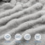 Giselle Wedge Pillow Headboard, Easy Wash Zipper Cover & Anti-Flat Foam, Couch Lumbar Support for Dorm Readers, 340g Faux Rabbit Fur with Dual Pockets, Double
