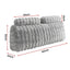 Giselle Wedge Pillow Headboard, Easy Wash Zipper Cover & Anti-Flat Foam, Couch Lumbar Support for Dorm Readers, 340g Faux Rabbit Fur with Dual Pockets, Queen