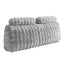Giselle Wedge Pillow Headboard, Easy Wash Zipper Cover & Anti-Flat Foam, Couch Lumbar Support for Dorm Readers, 340g Faux Rabbit Fur with Dual Pockets, Queen