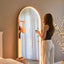 Luna 180cm Arch Front Illuminated Mirror Gold
