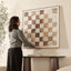 Neutral Checker Wall Art 100x100cm