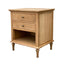 Emmerson Two Drawers Natural Oak Side Table Round Knobs