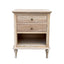 Emmerson Two Drawers Whitewashed Oak Side Table Round Knobs