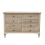 Emmerson 8 Drawers Dresser Whitewash Oak Round Knobs