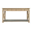 X Brace Console Table Weathered Oak