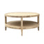 French Contemporary Round Coffee Table Whitewash Oak