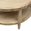 French Contemporary Round Coffee Table Whitewash Oak