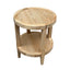 French Contemporary Round Side Table Whitewash Oak