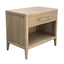 French Contemporary One Drawer Oak Bedside Table 80cm