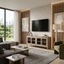 French Contemporary TV Unit Weathered Oak