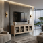 French Contemporary TV Unit Whitewash Oak
