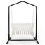 Gardeon Hammock Chair with Stand Macrame Outdoor Garden 2 Seater Cream