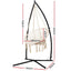 Gardeon Hammock Chair with Steel Stand Macrame Outdoor Swinging Cream