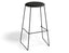 Hugo Bar Stool - Black - Fabric Seat - 67cm Kitchen Height - Grey Fabric Seat